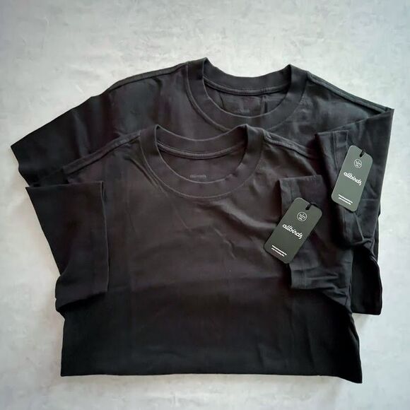 allbirds Mens Tees Black Short Sleeve Crew Neck Organic Cotton Logo 2 Ct Size XS - Picture 14 of 14